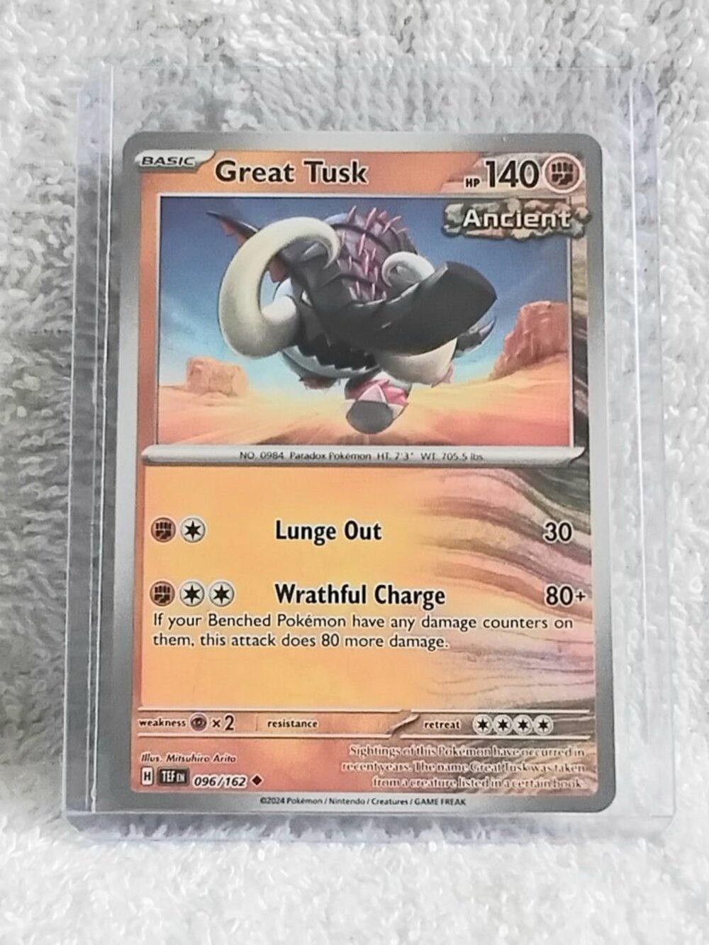 Mint 2024 Pokemon Great Tusk Ancient UC Card 096/162!!